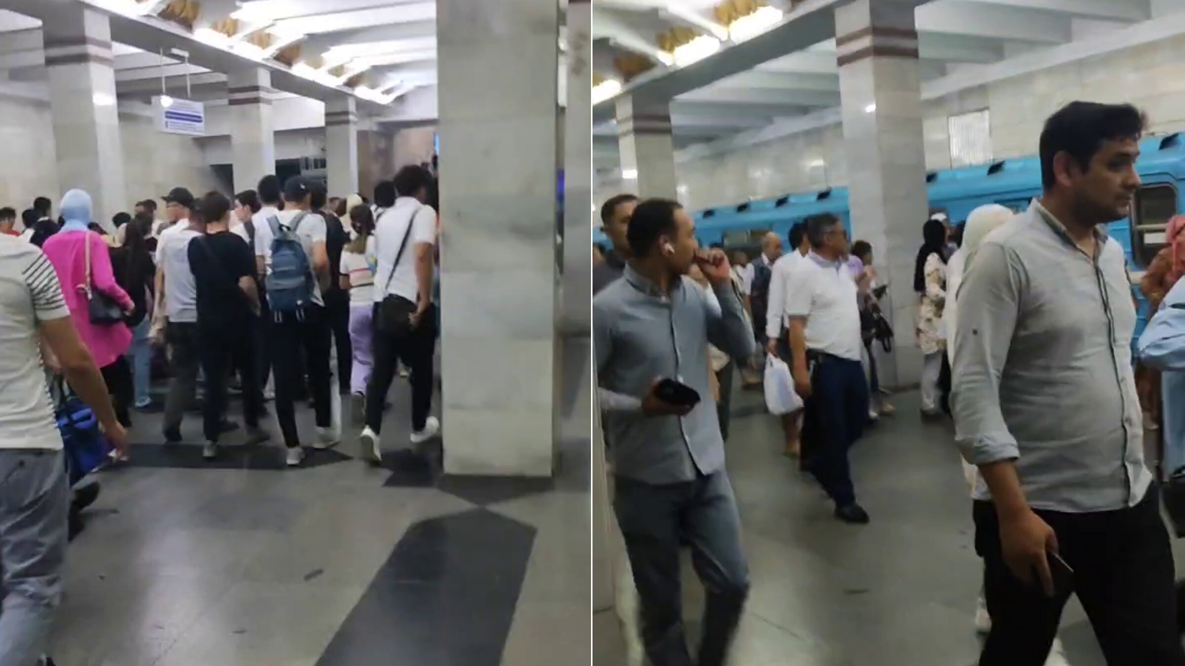 На одной из станций метро Ташкента остановился поезд, пассажиров высадили — видео