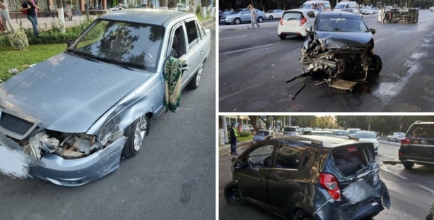 В Ташкенте произошло ДТП с участием четырех автомобилей