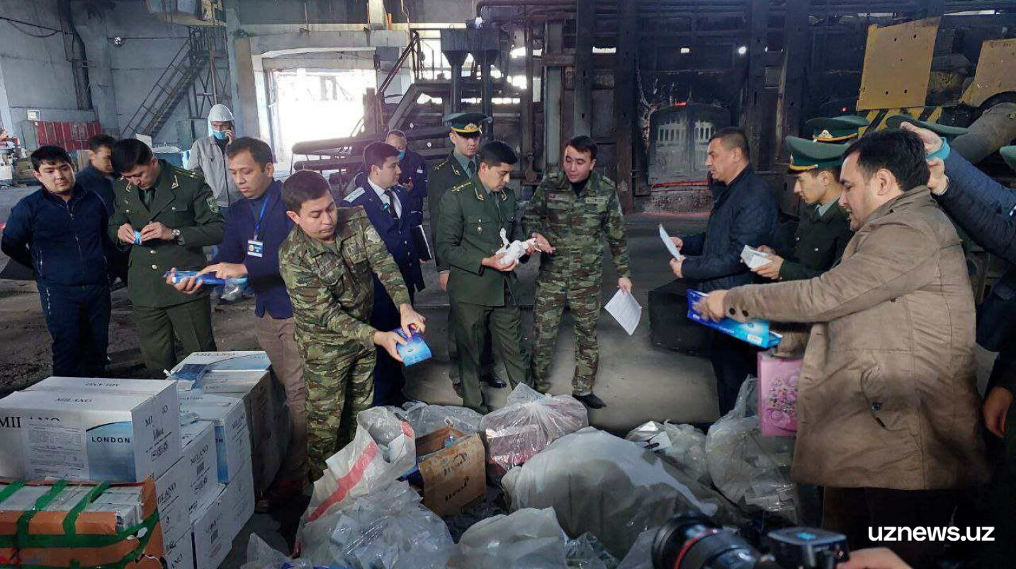 В Ташкенте уничтожили более 34 тысяч пачек нелегальной табачной продукции стоимостью почти 300 млн сумов — видео