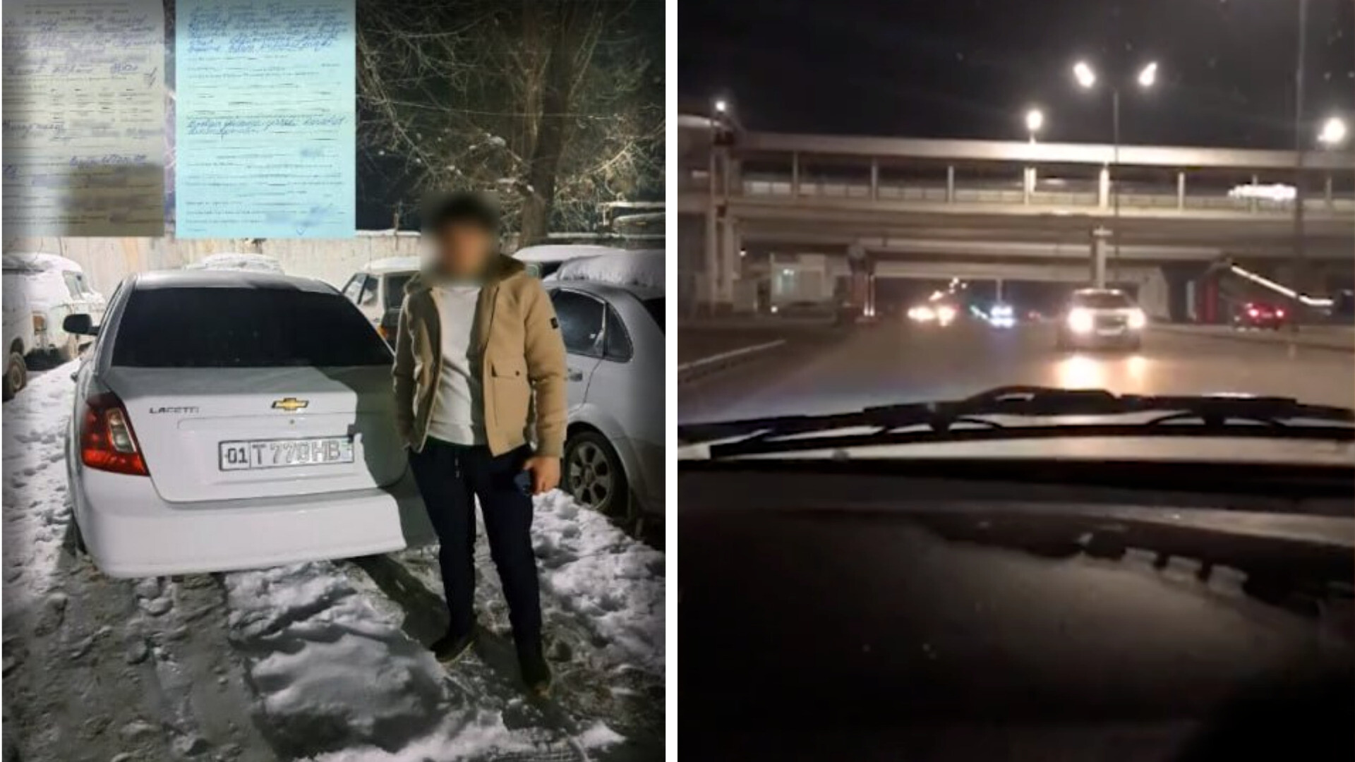 В Ташкенте водитель Lacetti снял номера и выехал на встречную полосу — видео