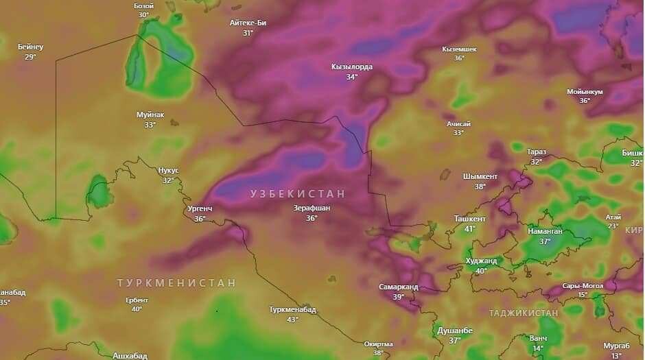 После 45-градусной жары в Узбекистане ожидается значительный спад температуры