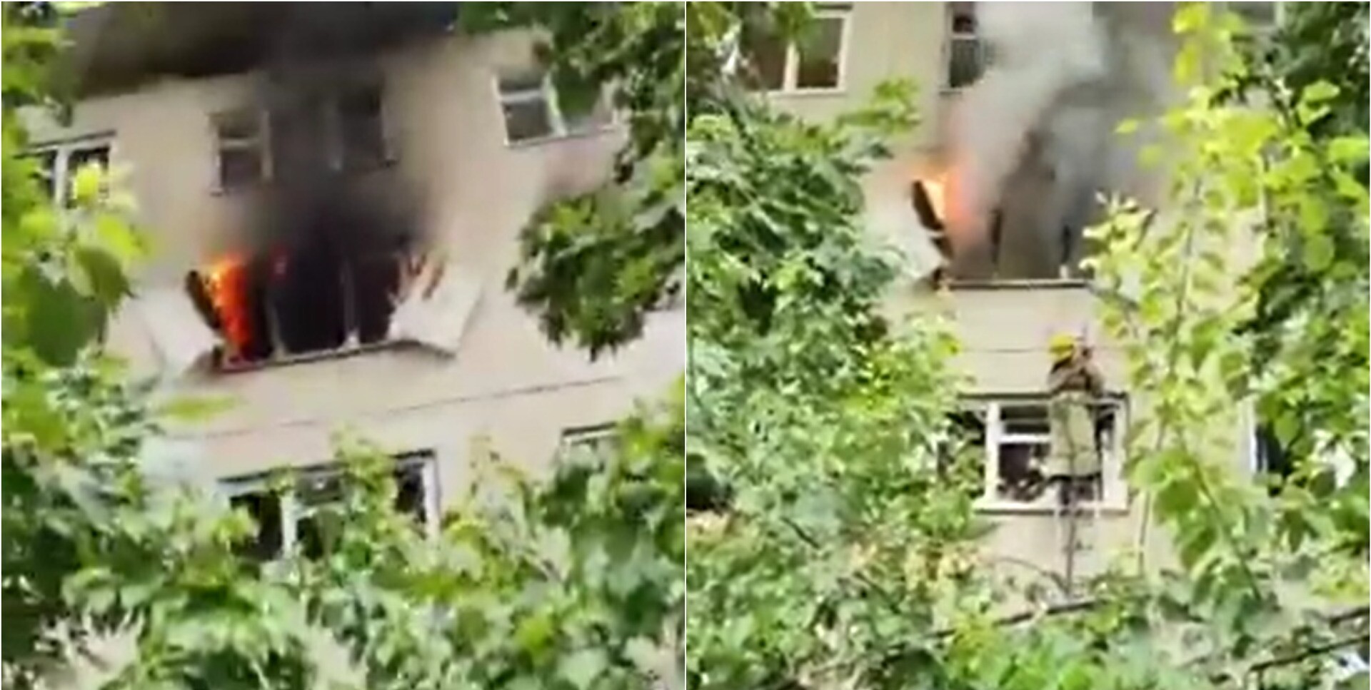 В Фергане в многоэтажке вспыхнул пожар — видео