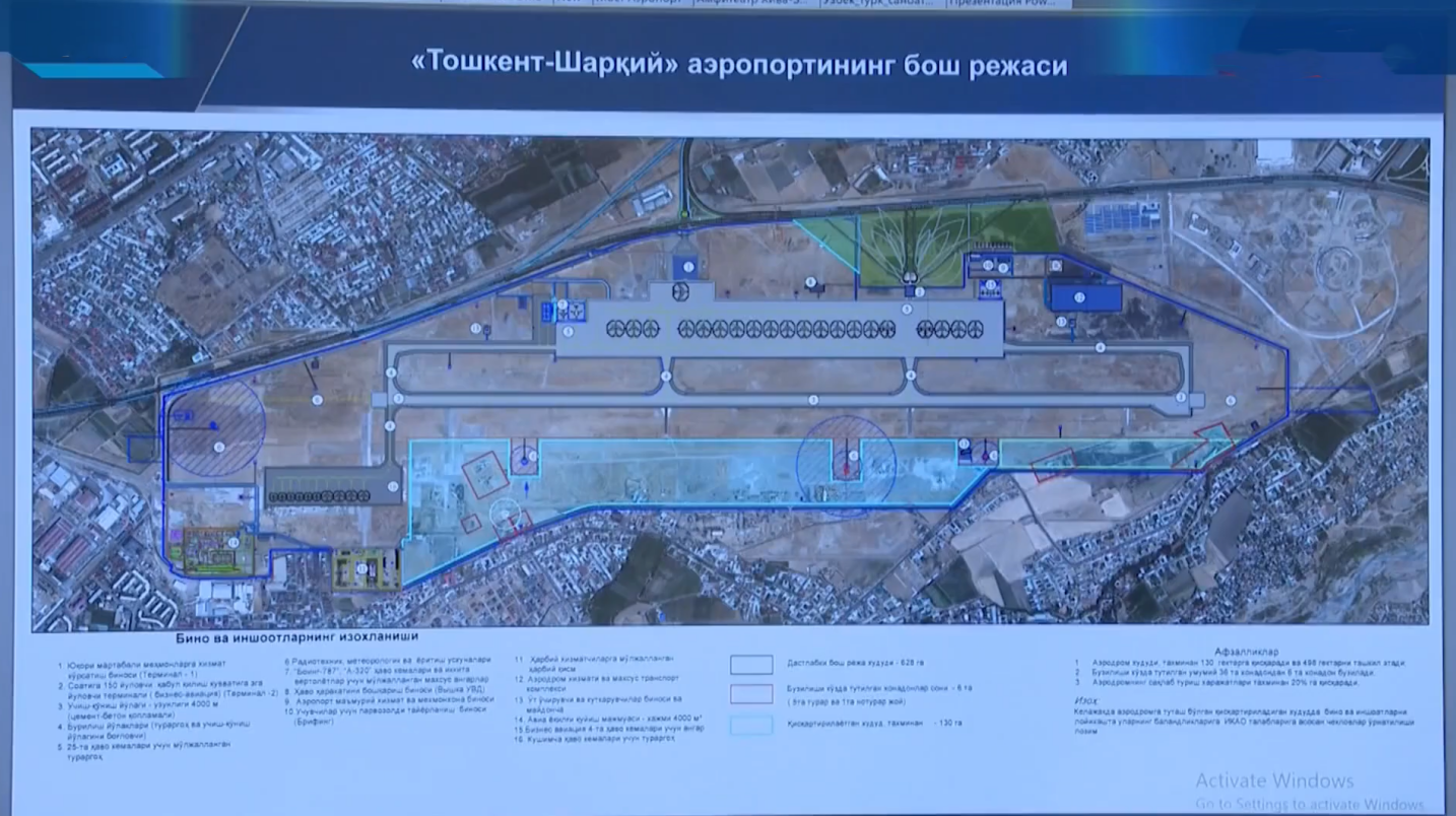 UzNews - Площадь строящегося аэропорта «Ташкент – Восточный» сократят на  130 га — поручение президента