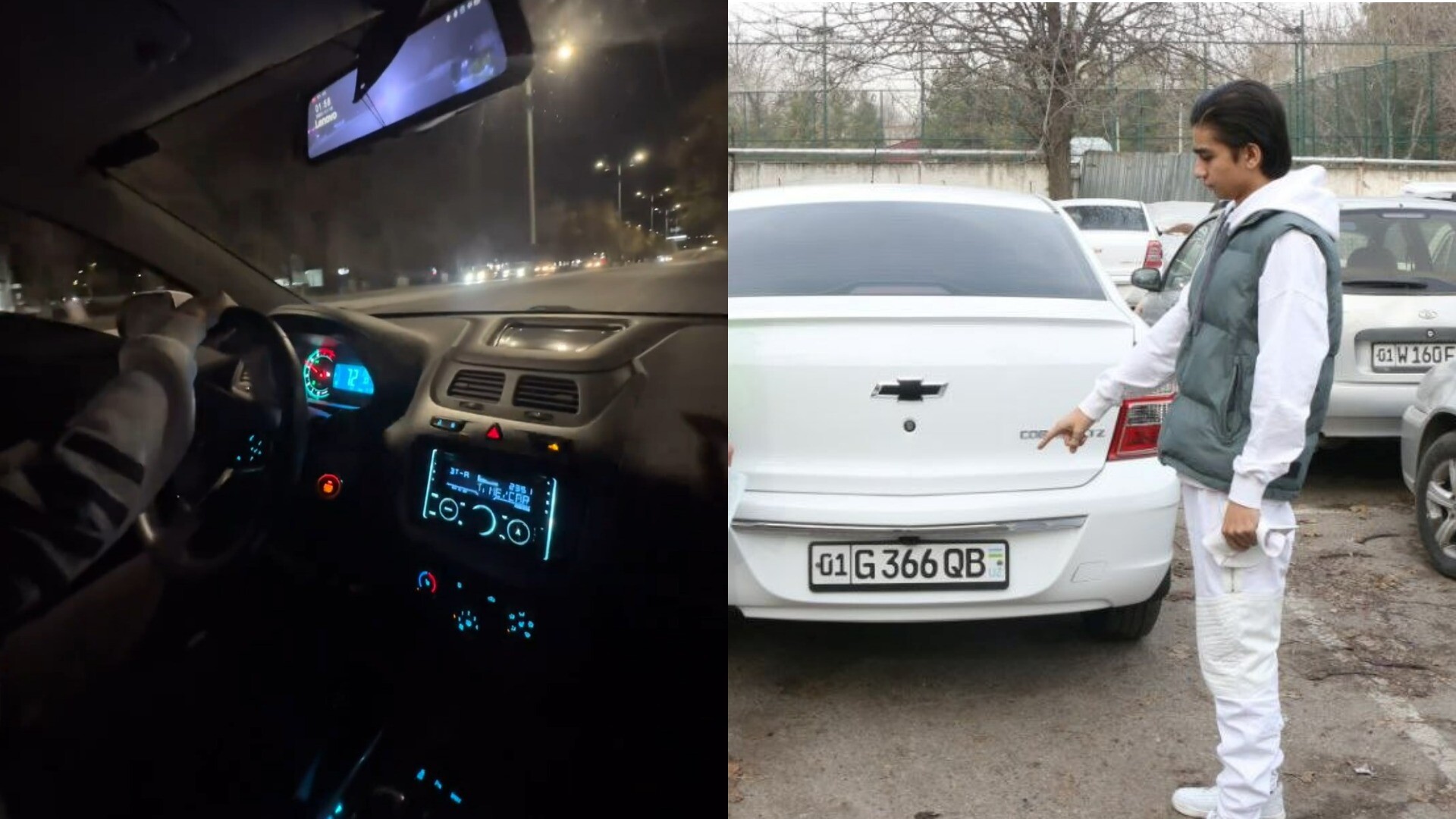 Посреди ночи в Ташкенте водитель без прав выполнял на Cobalt опасные маневры — видео