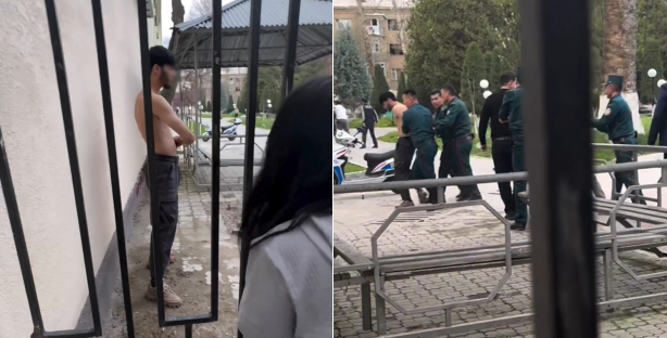 В Ташкенте во дворе ОВД 20-летний парень порезал себя лезвием